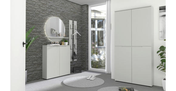 GARDEROBE 3-teilig  in 127/187/22 cm  - Grau, Design, Glas/Holzwerkstoff (127/187/22cm) - Xora