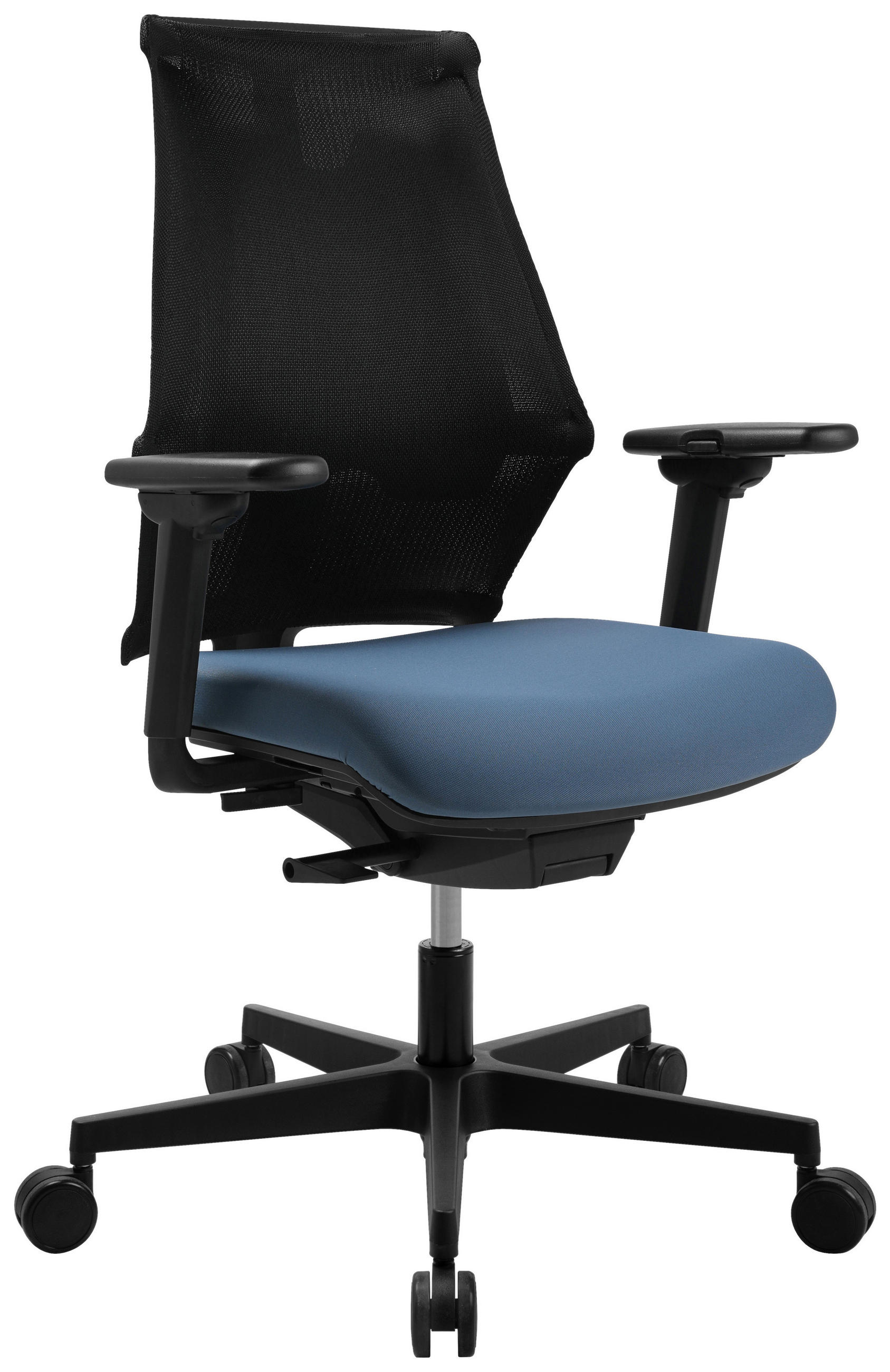 DREHSTUHL  in Flachgewebe Blau, Schwarz  - Blau/Schwarz, MODERN, Kunststoff/Textil (47/100-112/45-51cm) - Topstar