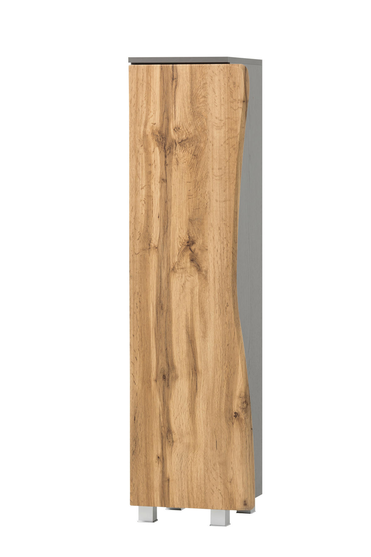 MIDISCHRANK 30/130/35 cm  - Eiche Wotan/Silberfarben, Natur, Holzwerkstoff/Kunststoff (30/130/35cm) - Xora