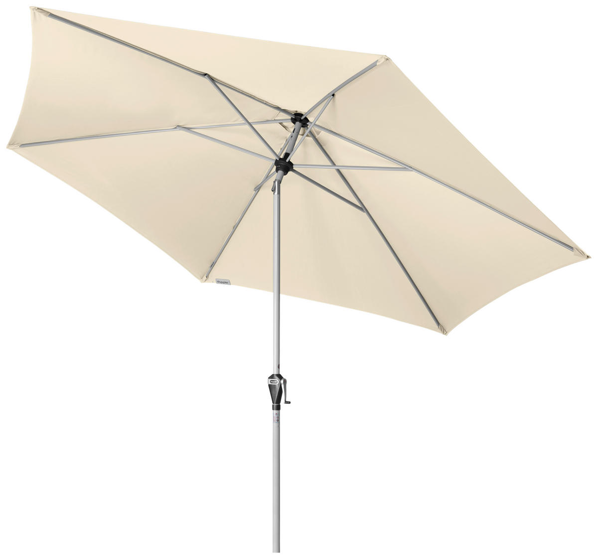 SONNENSCHIRM 320 cm Naturfarben  - Silberfarben/Naturfarben, Basics, Textil/Metall (320cm) - Doppler