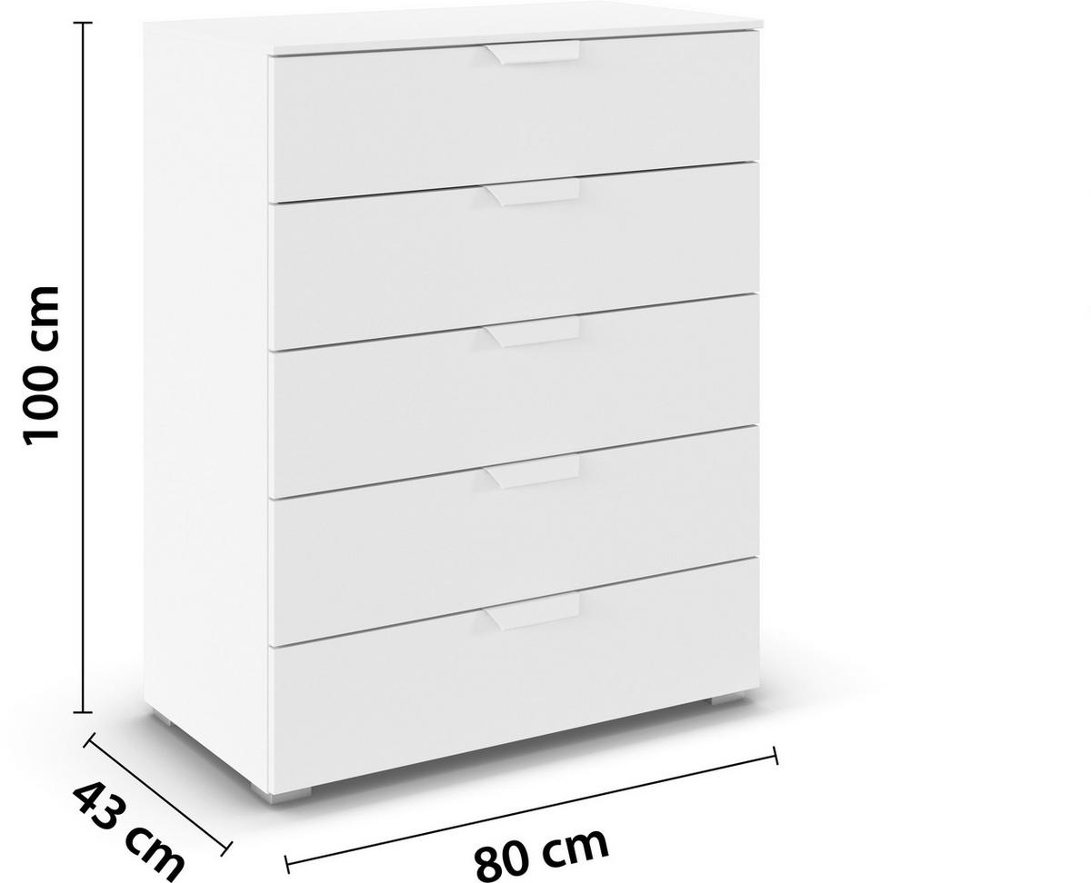 KOMMODE  in 80/100/43 cm  - Weiß, Design, Holzwerkstoff/Metall (80/100/43cm) - Carryhome