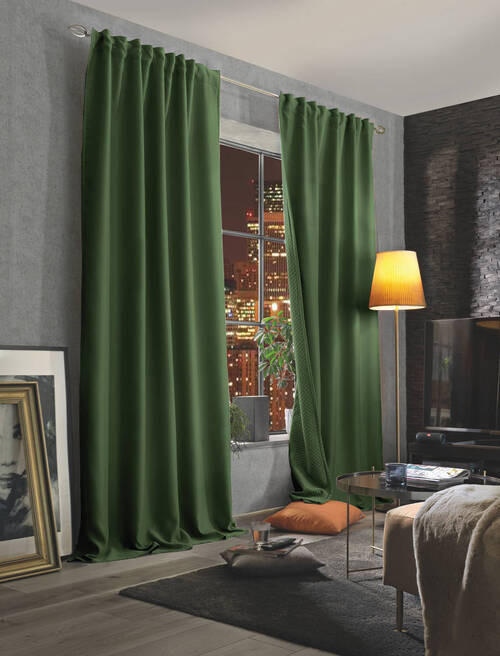 LÄRMSCHUTZVORHANG ACUSTICO Verdunkelung 135/245 cm - Olivgrün, KONVENTIONELL, Textil (135/245cm)