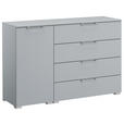 SIDEBOARD  120/81/42 cm 4 Schublade(n)  - Silberfarben/Alufarben, Design, Holzwerkstoff/Kunststoff (120/81/42cm) - Novel
