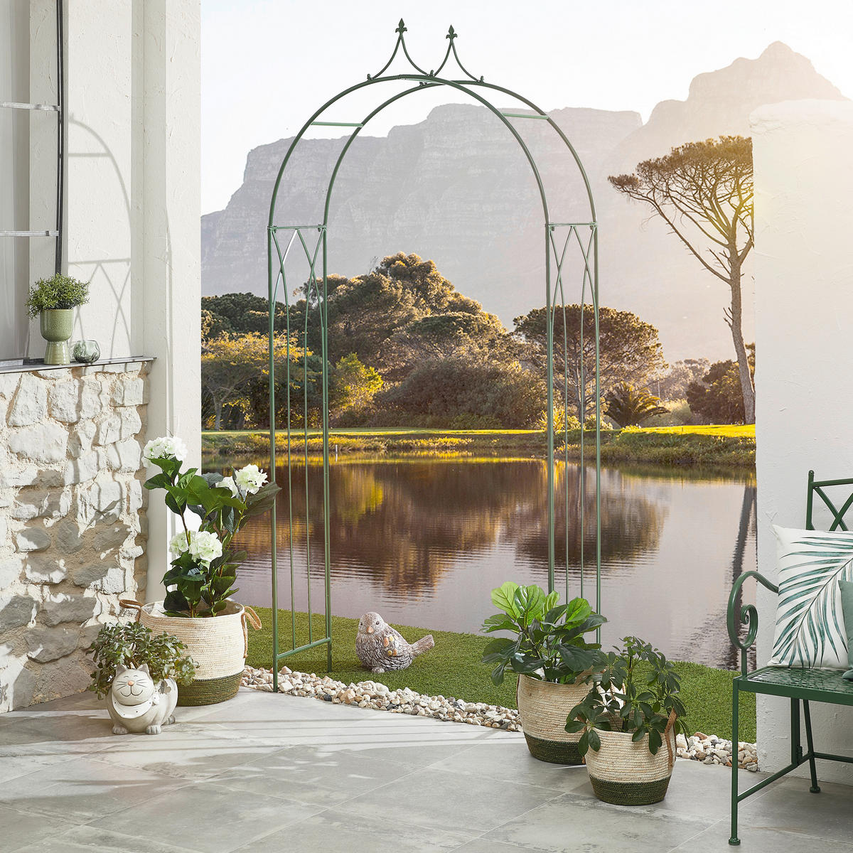 OKRASNA PTICA - siva/rjava, Trendi, kamen (30/18,5cm)