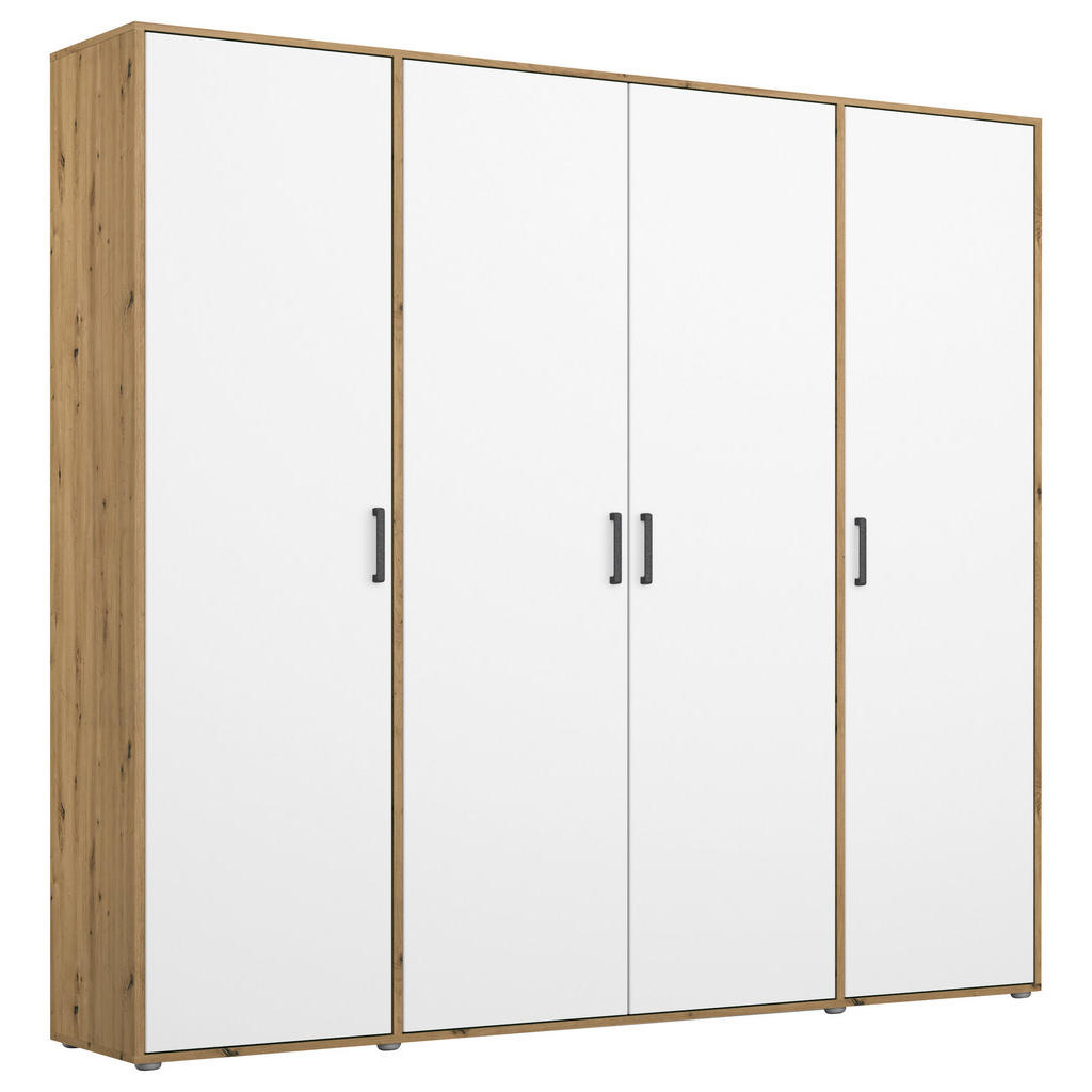Drehtürenschrank Voyager 187 Cm Eiche Artisan,weiß