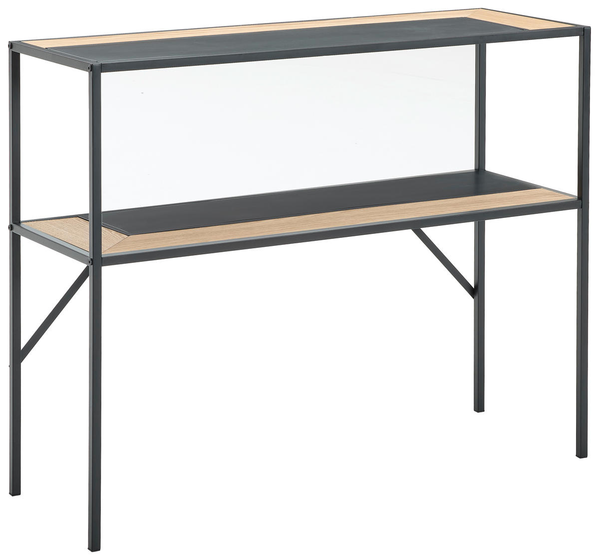 KONSOLENTISCH Tanne furniert Naturfarben, Schwarz  - Schwarz/Naturfarben, Design, Holz/Holzwerkstoff (100/79/35cm) - MID.YOU