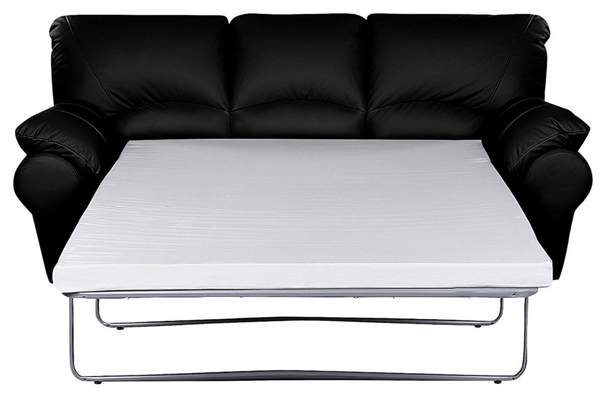 SCHLAFSOFA in Leder Schwarz  - Schwarz, Design, Leder/Kunststoff (205/92/85cm) - Livetastic
