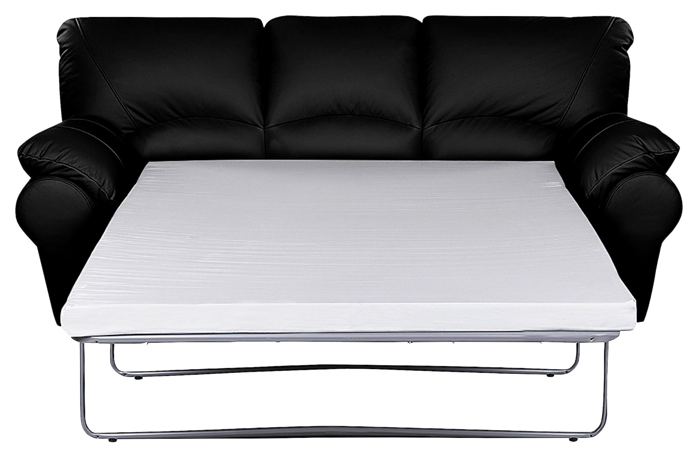 Thumbnail - Livetastic Schlafsofa, Schwarz, Leder, Echtleder, Rindleder, 3-Sitzer, 205x92x85 cm, Made in EU, Lederauswahl, Bettfunkt...