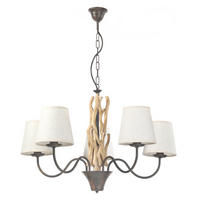 HÄNGELEUCHTE 80/84 cm   - Schwarz/Weiß, Natur, Holz/Textil (80/84cm)