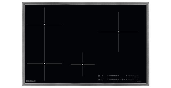 INDUKTIONSKOCHFELD DKEI8470XB  - Edelstahlfarben/Schwarz, Basics, Glas/Metall (76,6/50,6cm) - Dieter Knoll