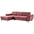 ECKSOFA in Webstoff Hellrot  - Hellrot/Silberfarben, Design, Textil/Metall (167/250cm) - Xora