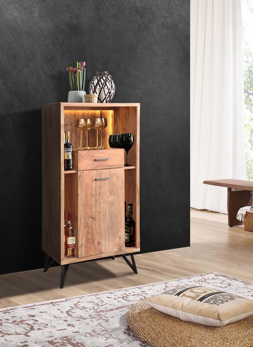 HIGHBOARD  in 72/150/40 cm  - Anthrazit/Schwarz, MODERN, Holz/Metall (72/150/40cm) - Livetastic