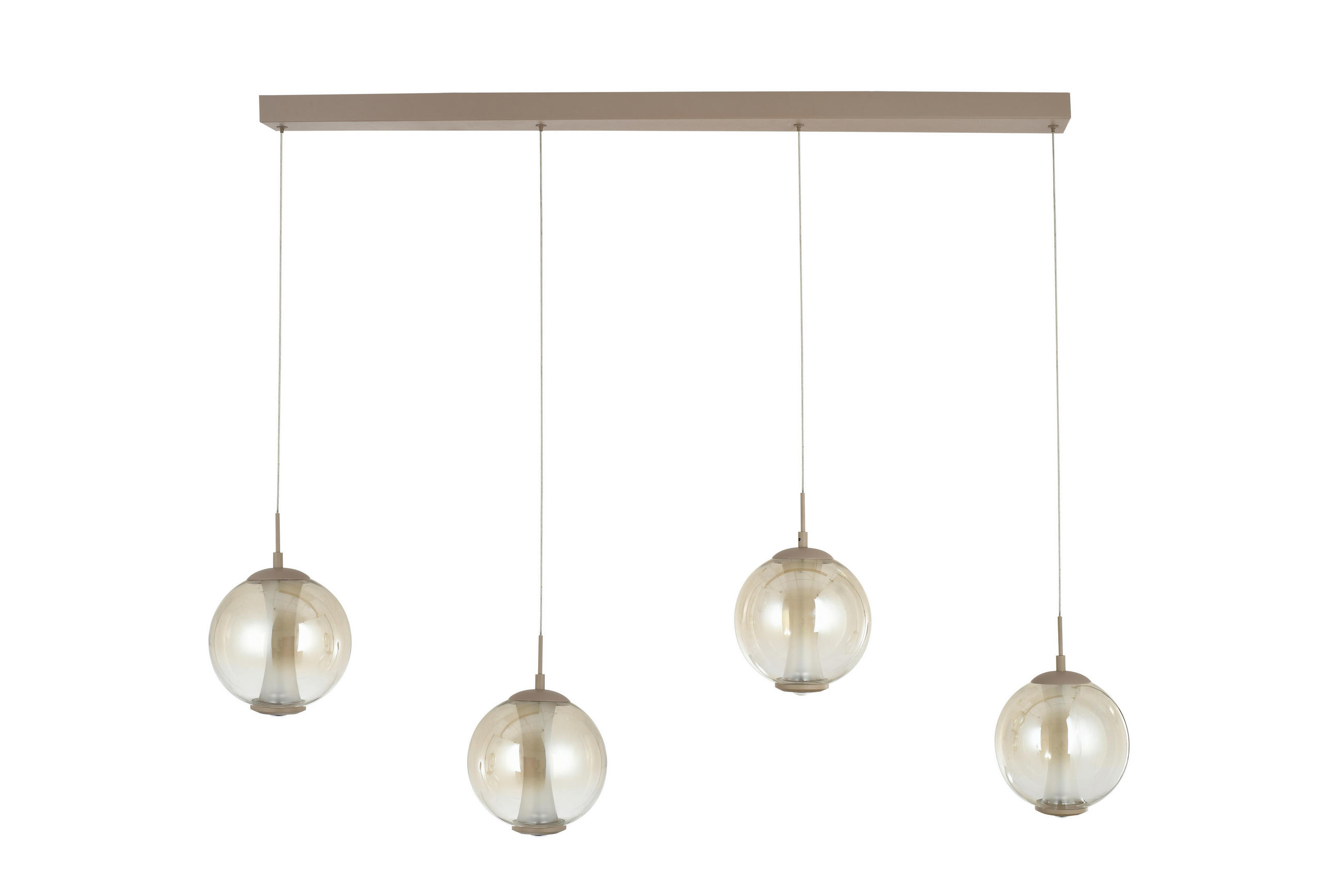 LED-HÄNGELEUCHTE Orleans 120/150/18 cm   - Sandfarben, Design, Glas/Metall (120/150/18cm)