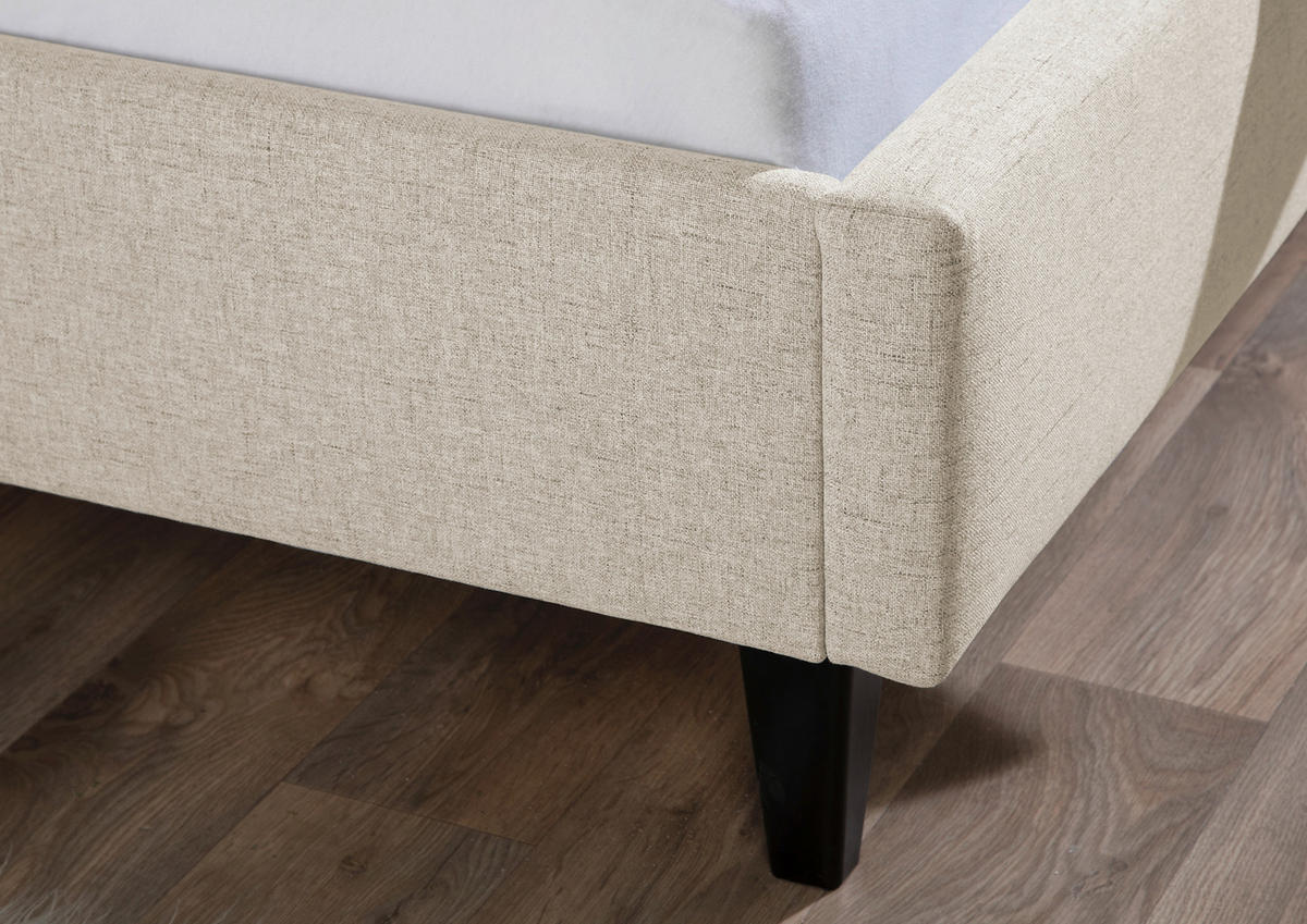 POLSTERBETT 200/200 cm,  in Beige,  - Beige/Schwarz, MODERN, Holz/Textil (200/200cm) - Livetastic