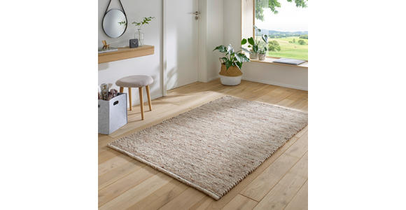 HANDWEBTEPPICH 90/160 cm Sandfarben rechteckig  - Sandfarben, Basics, Textil (90/160cm) - Linea Natura