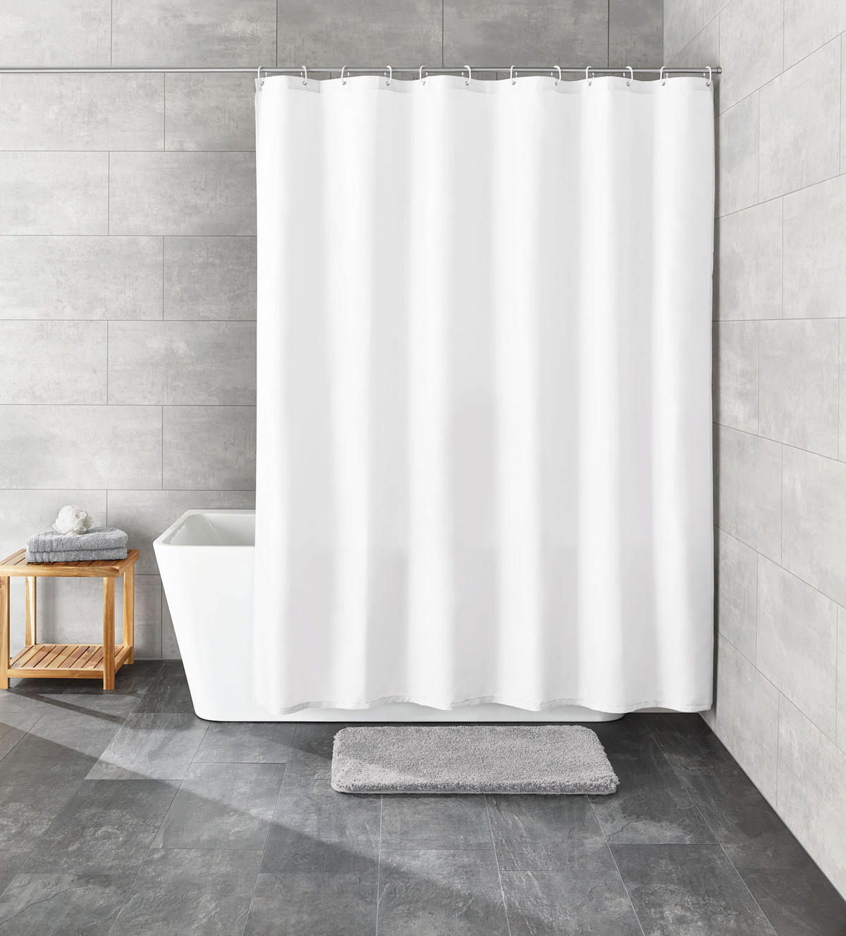 SPRCHOVÝ ZÁVĚS, 180/200 cm - šedohnědá, Konvenční, plast (180/200cm) - Kleine Wolke