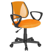 OTOČNÁ ŽIDLE PRO MLÁDEŽ, oranžová - oranžová/černá, Basics, plast (58/75-92/45cm) - MID.YOU