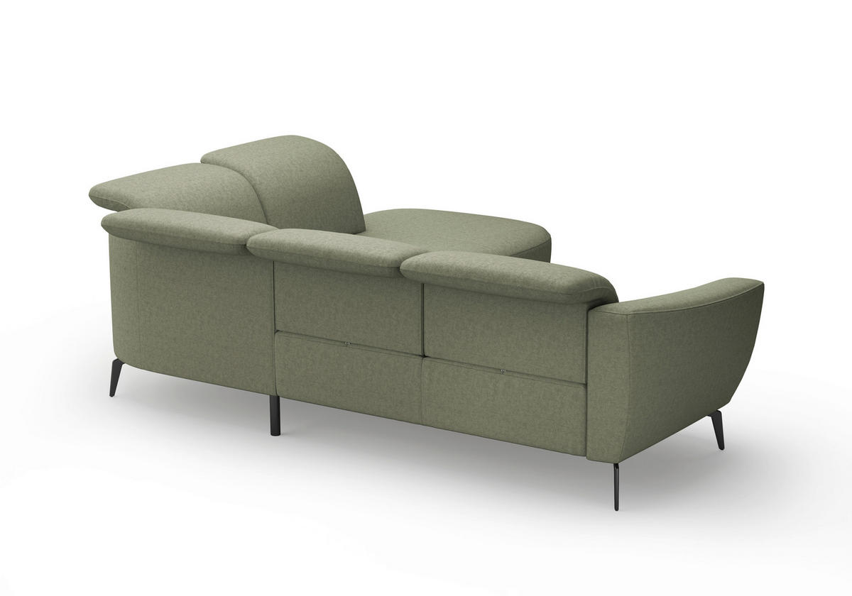ECKSOFA in Flachgewebe Olivgrün  300/267 cm  - Schwarz/Olivgrün, KONVENTIONELL, Textil/Metall (300/267cm) - Sit & More