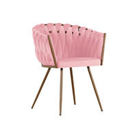 NASLANJAČ, tekstil starinsko roza  - zlate barve/starinsko roza, Trendi, kovina/tekstil (60/78/55cm) - Landscape