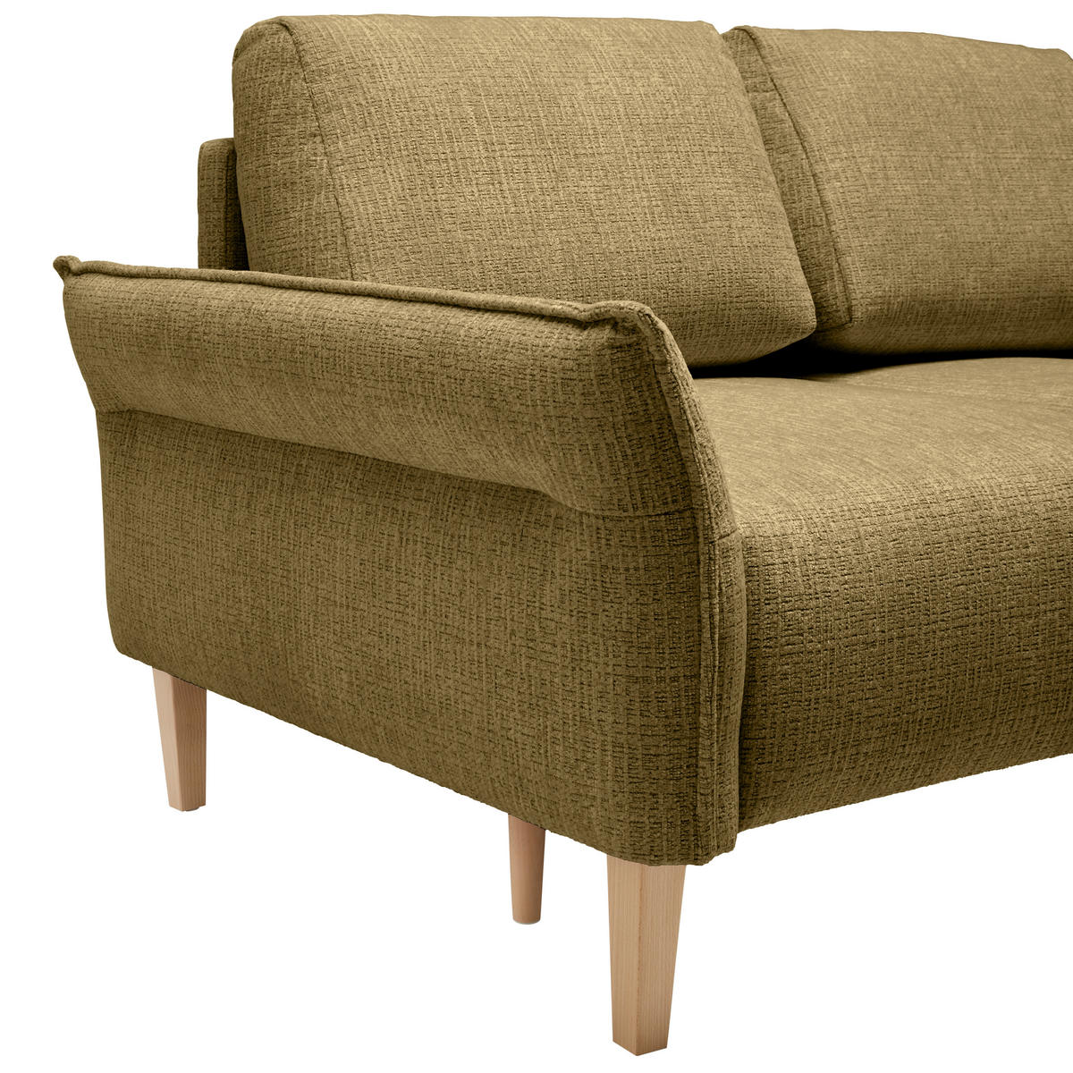 2-SITZER-SOFA in Webstoff Olivgrün  - Eichefarben/Creme, Modern, Holz/Textil (150/85/92cm) - MID.YOU