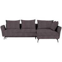 ECKSOFA in Webstoff Grau  - Schwarz/Grau, Modern, Textil/Metall (282/182cm) - Carryhome