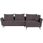 ECKSOFA in Webstoff Grau  - Schwarz/Grau, MODERN, Textil/Metall (282/182cm) - Carryhome