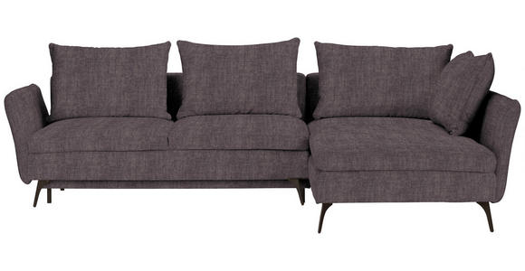 ECKSOFA in Webstoff Grau 282/182 cm - Schwarz/Grau, MODERN, Textil/Metall (282/182cm) - Carryhome