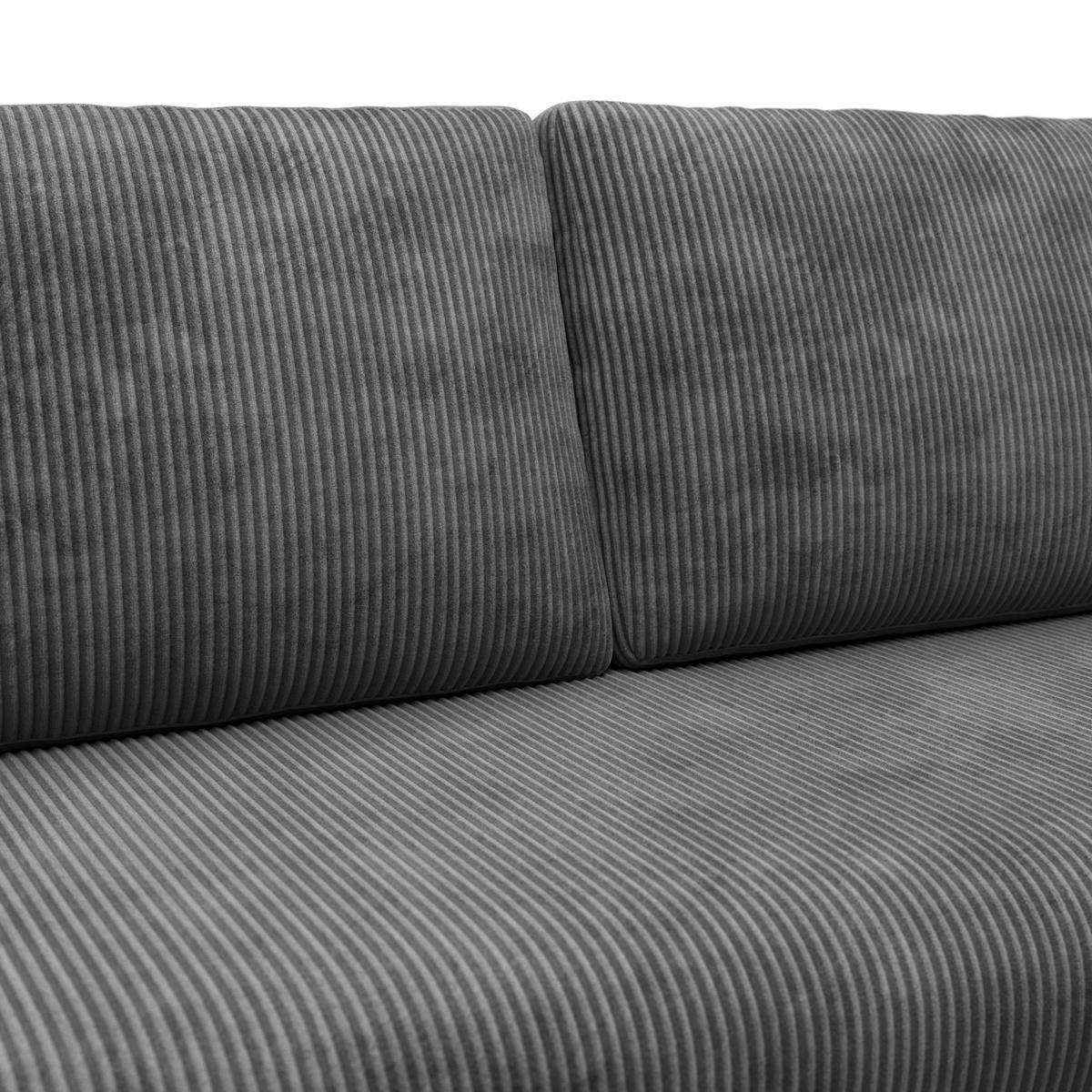 ECKSOFA Anthrazit  - Anthrazit/Schwarz, Basics, Holz/Kunststoff (215/145cm) - MID.YOU