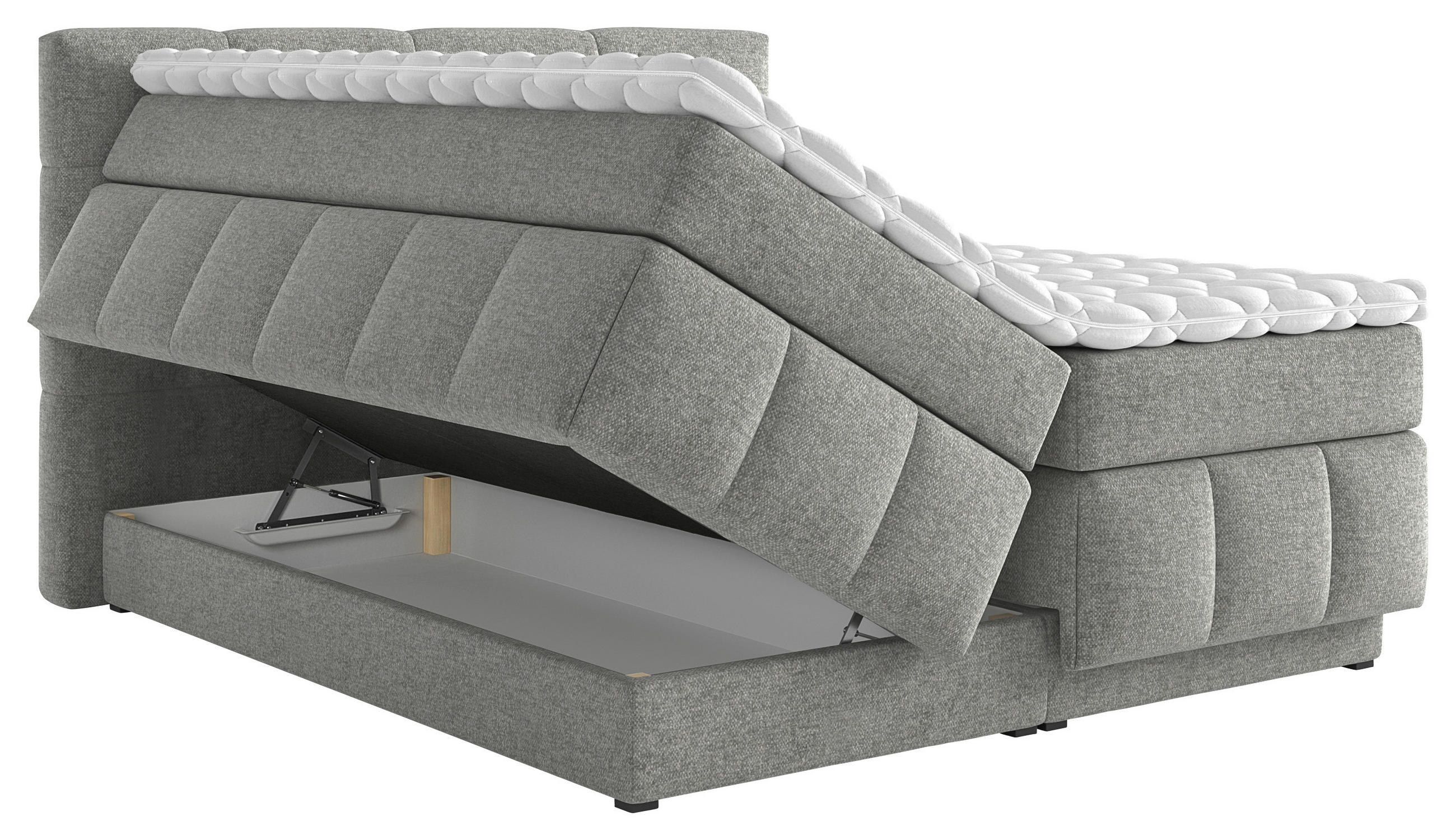 BOXSPRINGBETT 160/200 cm  in Grau  - Schwarz/Grau, KONVENTIONELL, Kunststoff/Textil (160/200cm) - Carryhome