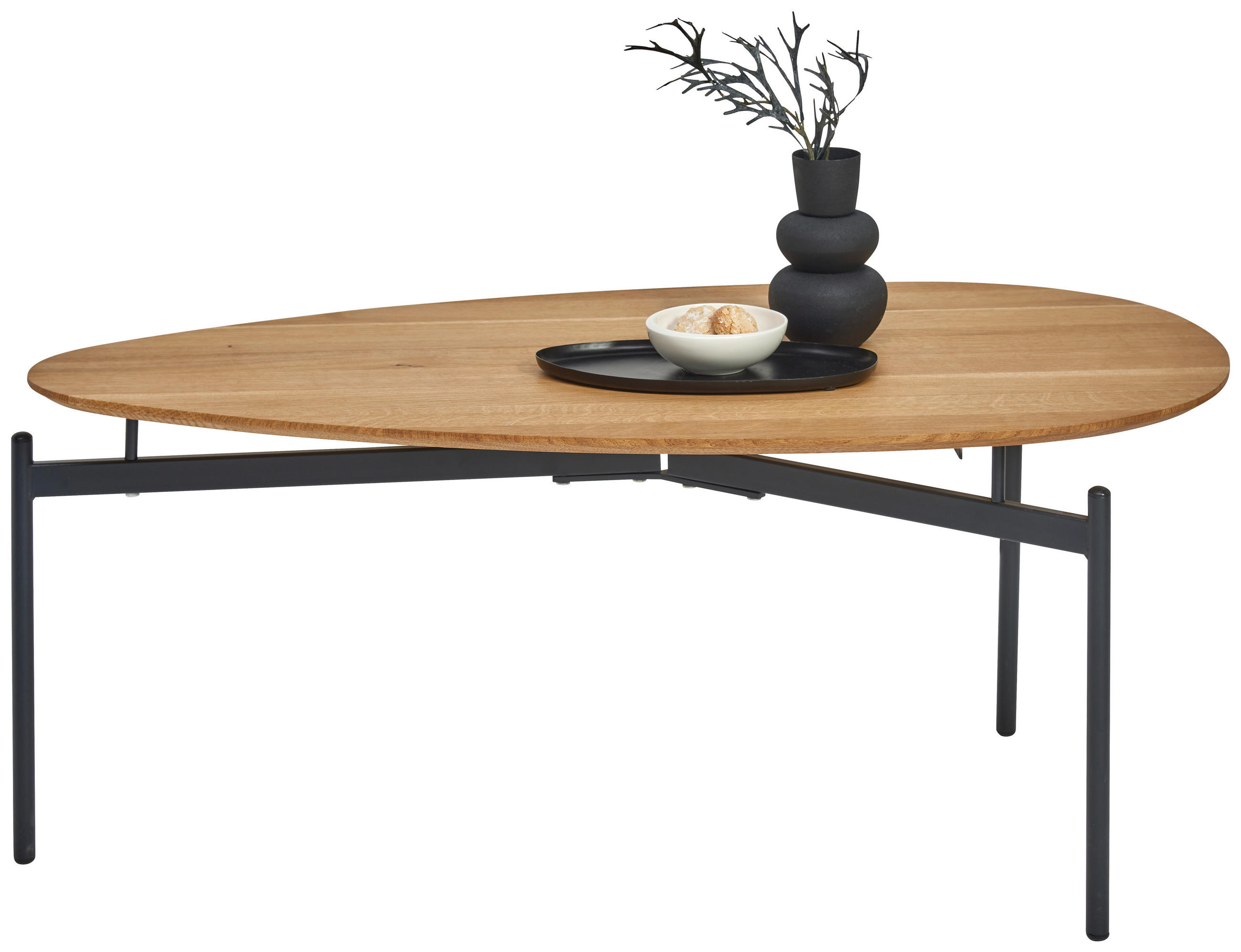 COUCHTISCH in Holz 110/60/42 cm  - Eichefarben/Schwarz, Design, Holz/Metall (110/60/42cm) - Novel