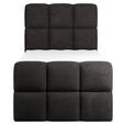 BOXBETT 90/200 cm,  in Schwarz, gepolstertes Kopfteil, Bettkasten, Topper, H3 = fest  - Schwarz, Design, Holzwerkstoff/Kunststoff (90/200cm) - Xora