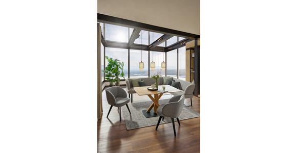 ECKBANK 233/189 cm Webstoff Schwarz, Hellgrau - Hellgrau/Schwarz, Design, Textil/Metall (233/189cm) - Novel