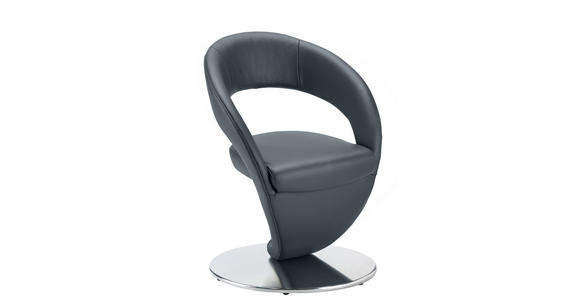 STUHL in Stahl Mikrofaser Metall, Textil - Edelstahlfarben/Blaugrau, Design, Textil/Metall (62/86/61cm) - Moderano