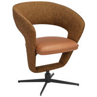 ARMLEHNSTUHL  in Eisen Webstoff, Mikrofaser  - Rostfarben/Schwarz, Design, Textil/Metall (62/84/62cm) - Moderano