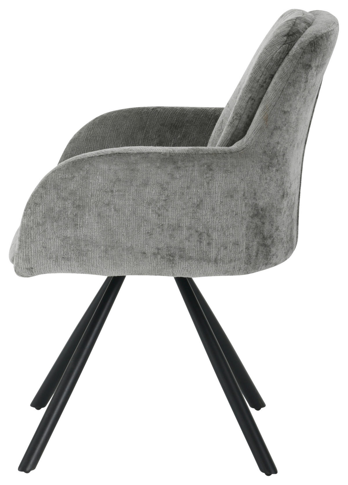 ARMLEHNSTUHL  in Eisen Chenille  - Schwarz/Grau, LIFESTYLE, Holz/Textil (62/88/66cm) - MID.YOU