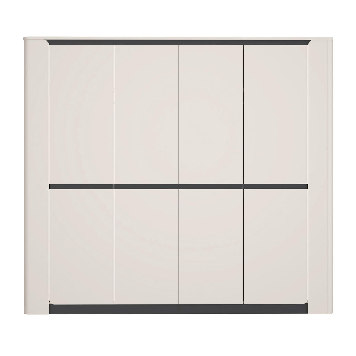 Dulap Cu Uși Rotative, 240/213,6/62,7 cm, negru, nisipiu - nisipiu/negru, Basics, plastic/metal (240/213,6/62,7cm) - Hom`in