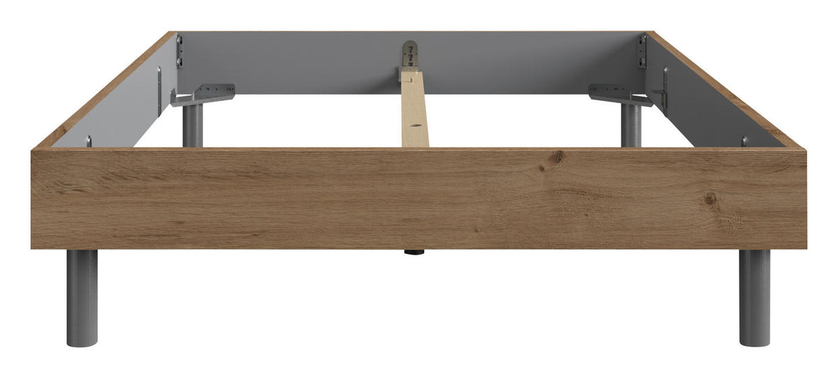 POSTELJA 140 cm   x 200 cm  , leseni material barve hrasta  - barve hrasta/bela, Design, kovina/leseni material (140/200cm) - Carryhome