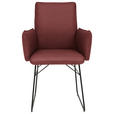 ARMLEHNSTUHL  in Stahl Mikrofaser  - Bordeaux/Schwarz, Design, Textil/Metall (61/91/60cm) - Dieter Knoll