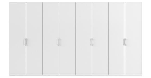 DREHTÜRENSCHRANK  in Weiß  - Edelstahlfarben/Weiß, Basics, Holzwerkstoff/Metall (400/223/61cm) - Novel