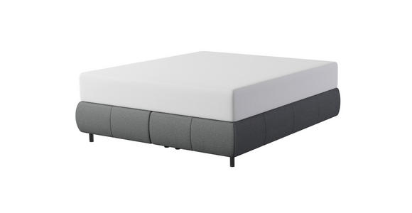 BOXSPRINGBETT 180/200 cm  in Schwarz  - Alufarben/Schwarz, KONVENTIONELL, Textil/Metall (180/200cm) - Dieter Knoll