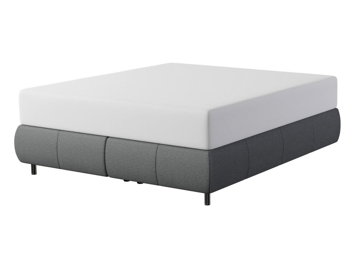 BOXSPRING KREVET 180/200 cm     crna  - crna/boje aluminija, Design, tekstil/metal (180/200cm) - Dieter Knoll