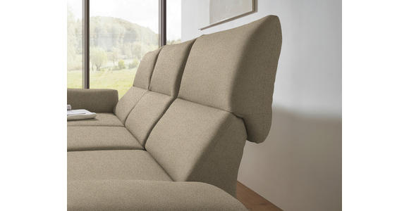 ECKSOFA  in Flachgewebe Hellbraun  175-224/255-365 cm  - Hellbraun/Schwarz, Design, Textil/Metall (175-224/255-365cm) - Dieter Knoll
