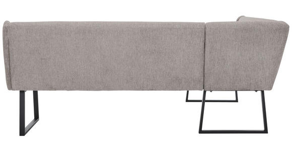 ECKBANK 159/237 cm Webstoff Schwarz, Hellgrau - Hellgrau/Schwarz, Design, Textil/Metall (159/237cm) - Novel