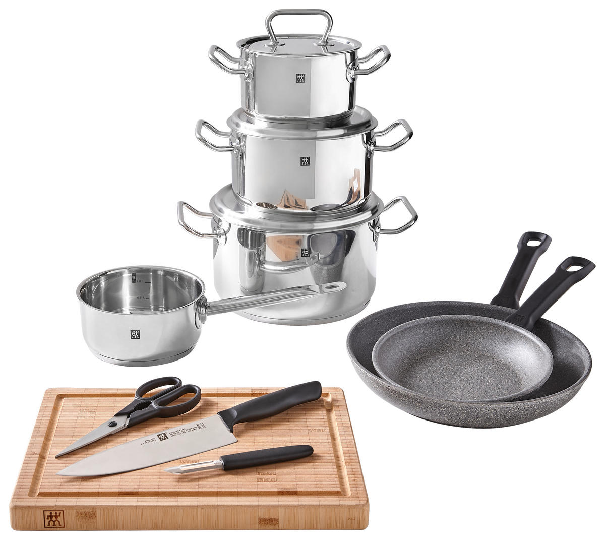 KOCHTOPFSET XXXLutz Exclusiv 10-teilig  - Edelstahlfarben, Basics, Holz/Metall - Zwilling