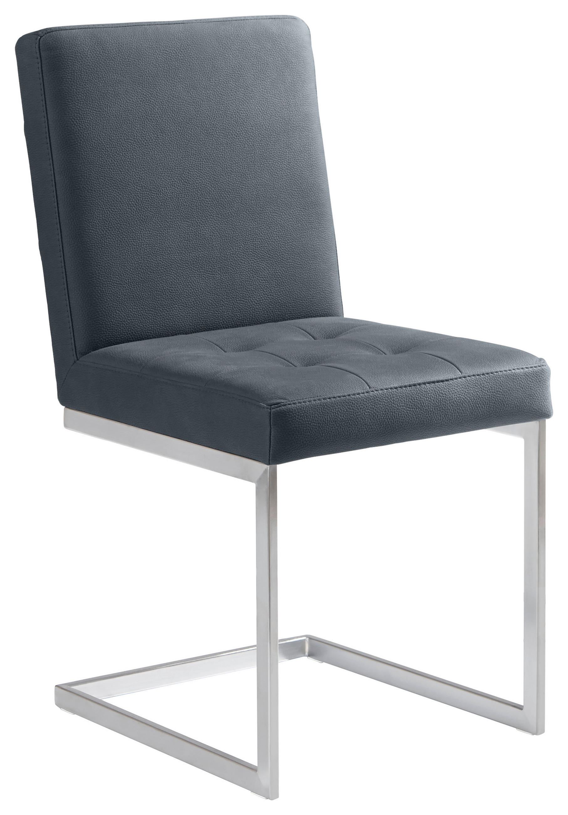 SCHWINGSTUHL in Stahl Mikrofaser - Edelstahlfarben/Grau, Design, Textil/Metall (45/91/58cm) - Moderano