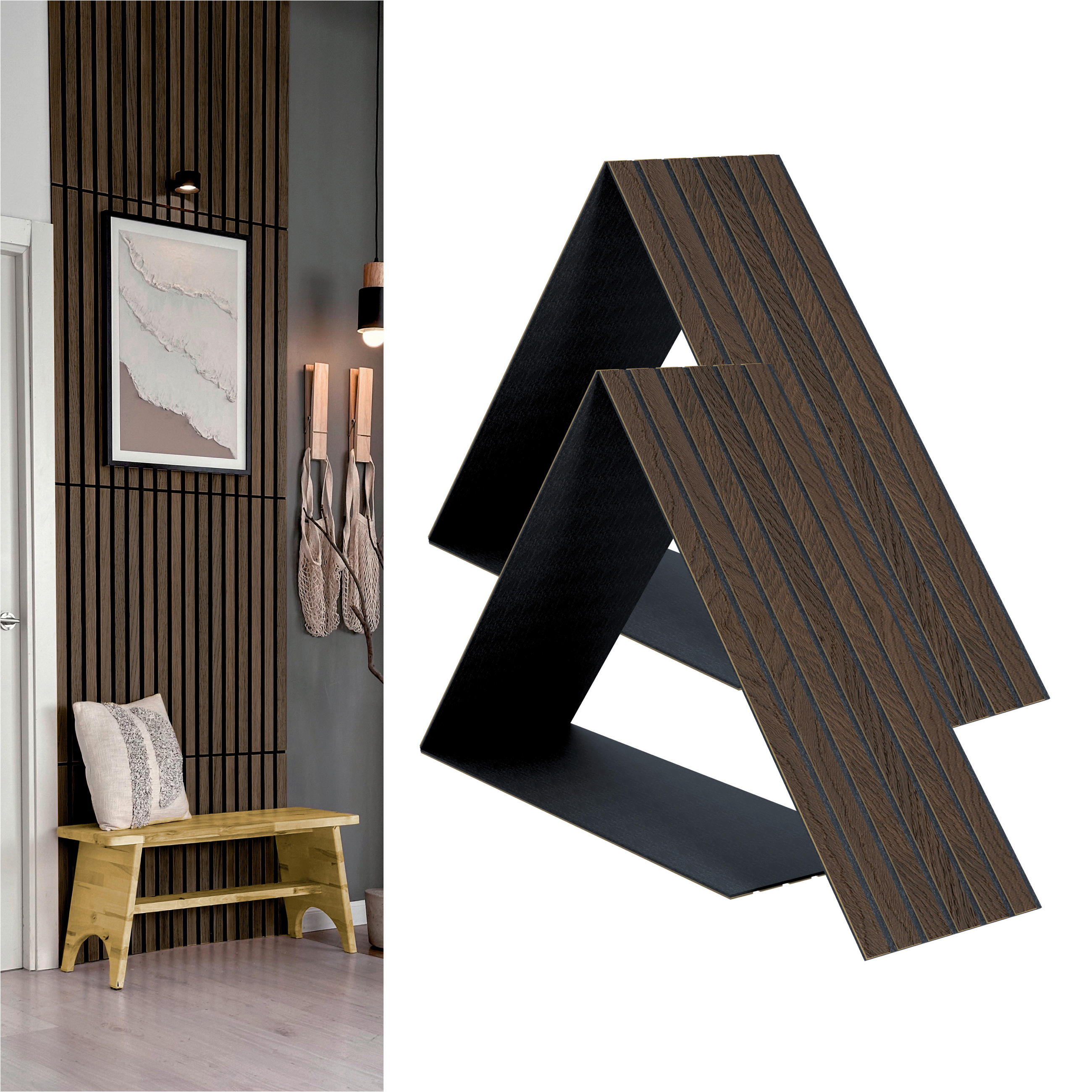 Novel Akustikpaneel Eiche dunkel Compact Eiche, Dunkelbraun 244x1.03x30.5 cm