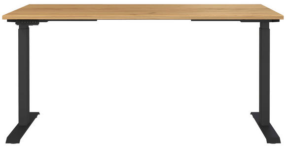 SCHREIBTISCH höhenverstellbar - Eichefarben/Schwarz, MODERN, Holzwerkstoff/Metall (160/80/72-118cm) - Novel