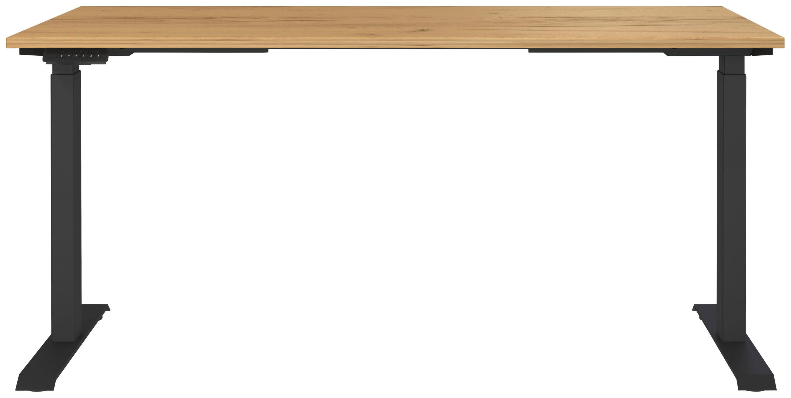 PSACÍ STŮL, černá, barvy dubu, 160/80/72-118 cm - černá/barvy dubu, Moderní, kov/kompozitní dřevo (160/80/72-118cm) - Novel