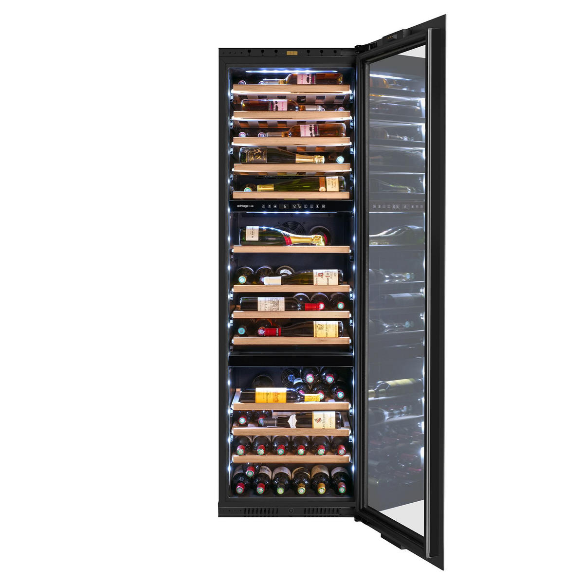WEINKÜHLSCHRANK AVI178PLATINUM  - Schwarz, Basics, Glas/Holz (59,0/178,3/56,6cm)