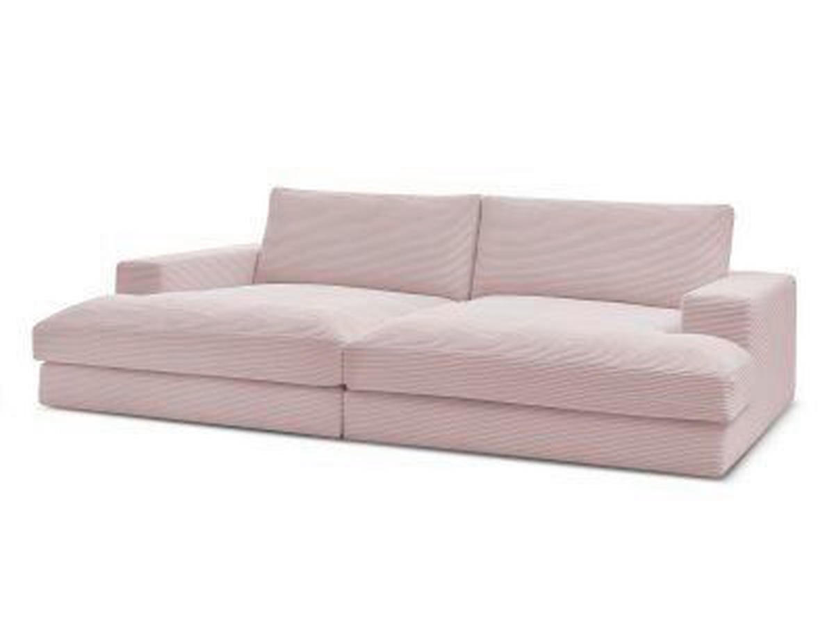 BIGSOFA LEONARD Cord Lila  - Lila/Schwarz, MODERN, Kunststoff/Textil (274/77/159cm)